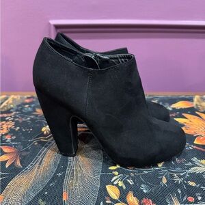 American Rag Black Heeled Boots with Chunky Heel